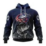 NHL Columbus Blue Jackets, Specialized Fishing Style Graphic Hoodie