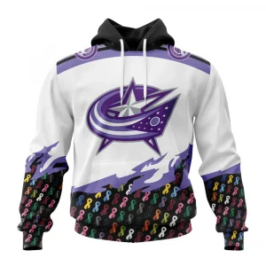 NHL Columbus Blue Jackets, Specialized Kits In October We Stand Together We Can Beat Cancer Graphic Hoodie