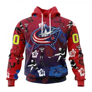 NHL Columbus Blue Jackets X Hawaii Specialized Design For Hawaiia Graphic Hoodie
