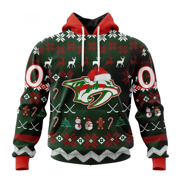 NHL Nashville Predators, Specialized Unisex Christmas Is Coming Graphic Hoodie
