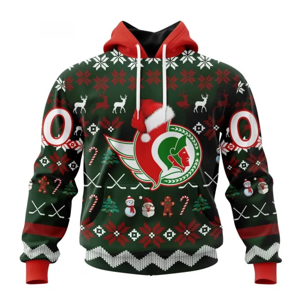 NHL Ottawa Senators, Specialized Unisex Christmas Is Coming Graphic Hoodie