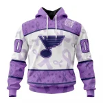 NHL St Louis Blues Special Lavender Fight Cancer Graphic Hoodie