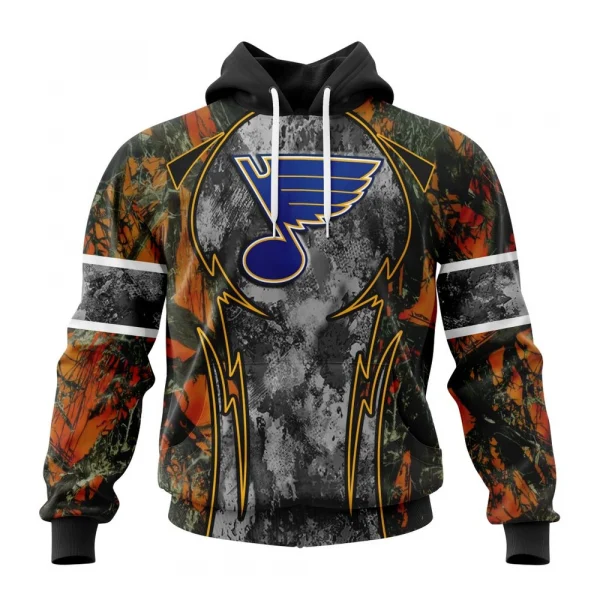 NHL St. Louis Blues, Specialized Design Wih Camo Concepts For Hungting In Forest Graphic Hoodie