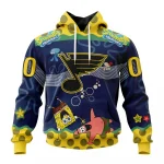 NHL St. Louis Blues, Specialized Jersey With Spongebob Graphic Hoodie