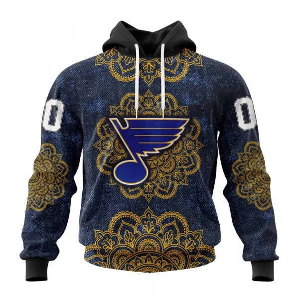 NHL St Louis Blues, Specialized Mandala Style Graphic Hoodie