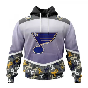 NHL St. Louis Blues, Specialized Sport Fights Again All Cancer Graphic Hoodie