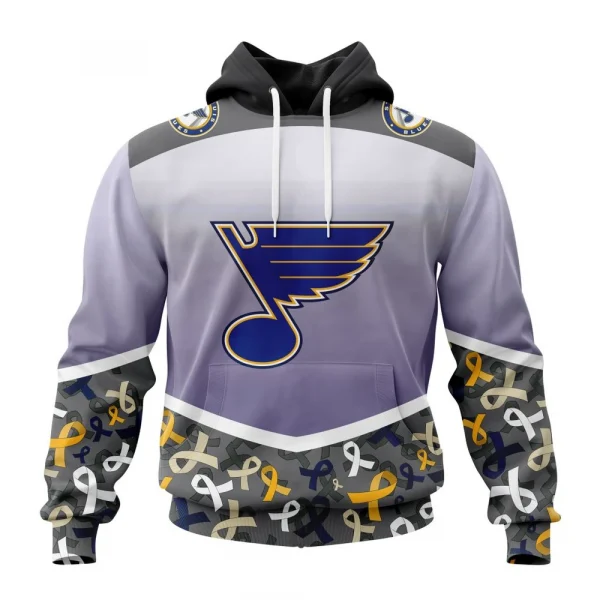 NHL St. Louis Blues, Specialized Sport Fights Again All Cancer Graphic Hoodie