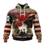 NHL St. Louis Blues, Specialized Unisex Kits Remember Pearl Harbor Graphic Hoodie