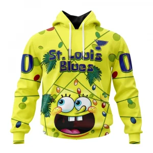 St. Louis Blues, Specialized Jersey With Spongebob Graphic Hoodie