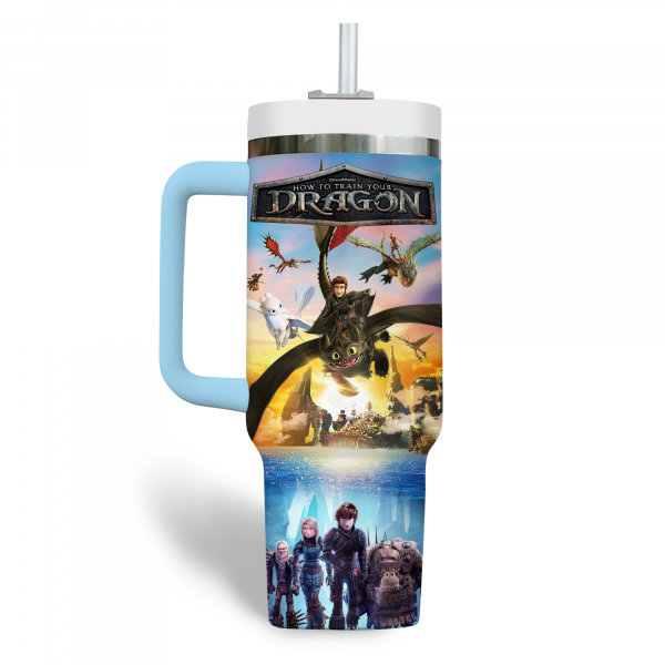 How to Train Your Dragon Movies Custom Stanley Quencher 40oz Stainless Steel Tumbler With Handle