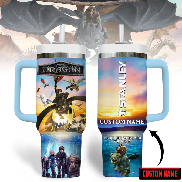 How to Train Your Dragon Movies Custom Stanley Quencher 40oz Stainless Steel Tumbler With Handle