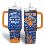 New York Knicks NBA Custom Stanley Quencher 40oz Stainless Steel Tumbler With Handle