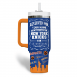 New York Knicks NBA Custom Stanley Quencher 40oz Stainless Steel Tumbler With Handle