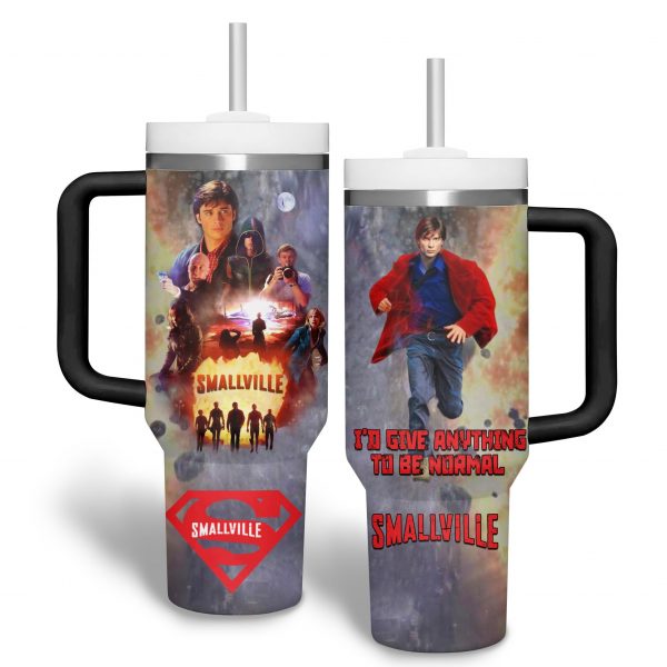 Smallville TV Series Custom Stanley Quencher 40oz Stainless Steel Tumbler With Handle
