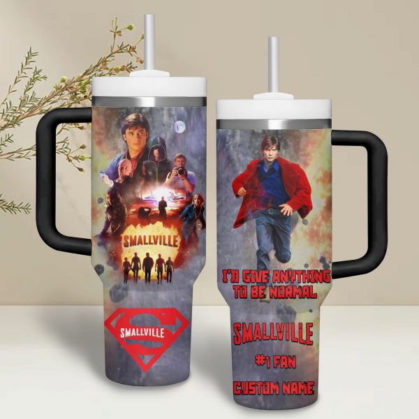 Smallville TV Series Custom Stanley Quencher 40oz Stainless Steel Tumbler With Handle