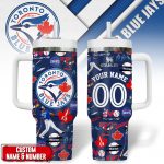 Toronto Blue Jays MLB Custom Stanley Quencher 40oz Stainless Steel Tumbler With Handle