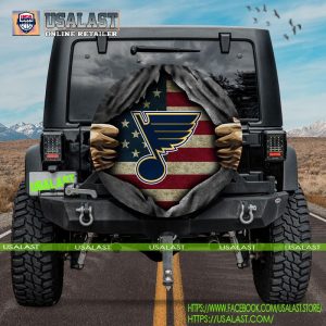 HOT St. Louis Blues American Flag Spare Tire Cover