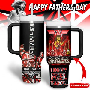 Van Halen Music Custom Stanley Quencher 40oz Stainless Steel Tumbler With Handle