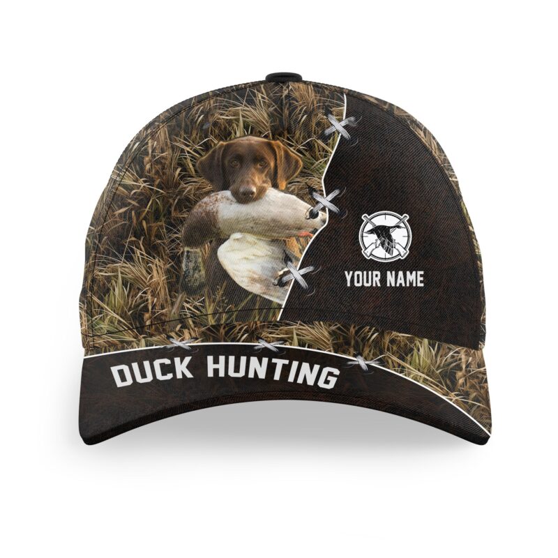 Dog hunting with Chocolate Lab Adjustable Baseball Hat
