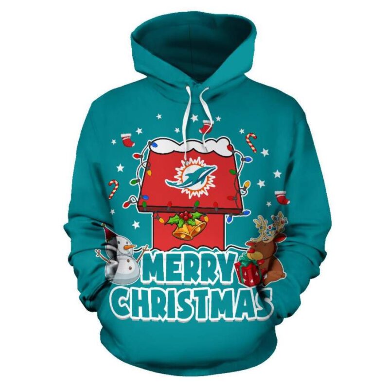 Funny Merry Christmas Miami Dolphins Hoodie