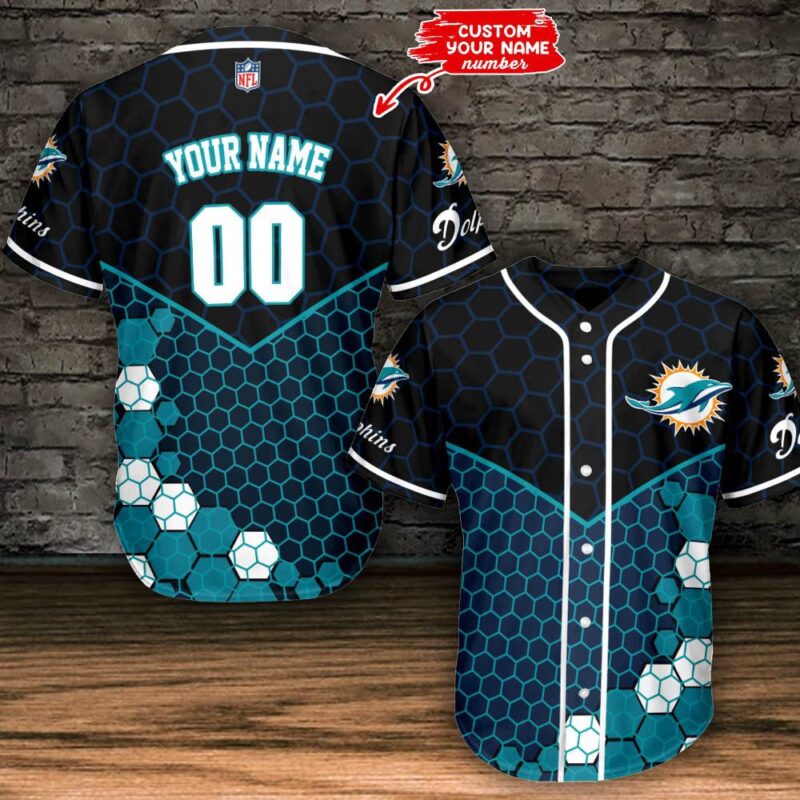 Miami Dolphins Baseball Jersey V9