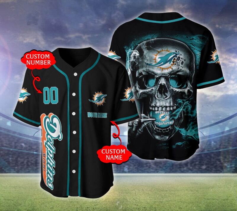 Miami Dolphins NFL 3D Personalized Baseball Jersey