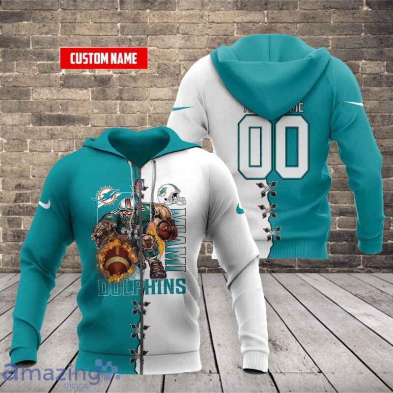 Miami Dolphins Nfl Custom Name And Number Hoodie