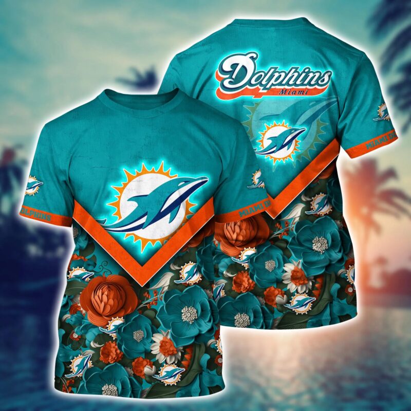 Miami Dolphins NFL Flower Tshirt Custom Summer Football V2
