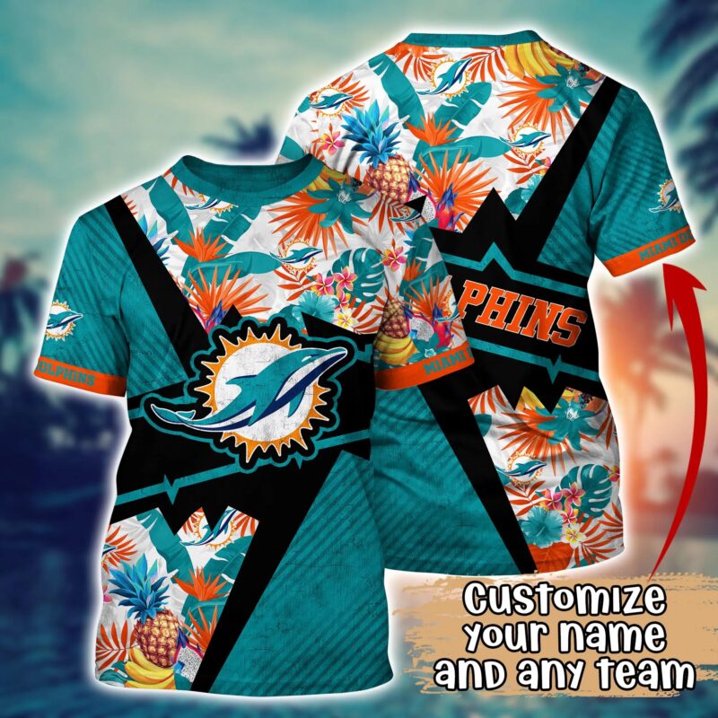 Miami Dolphins NFL Flower Tshirt Custom Summer Football V3