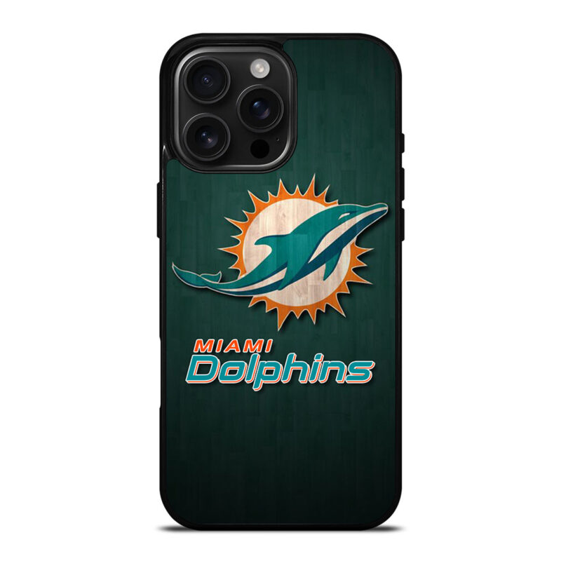 MIAMI DOLPHINS WOODEN LOGO iPhone 16 Pro Max Case Cover