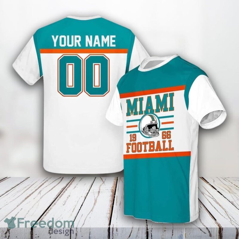 Buy Miami Dolphins All Over Printed Custom Name And Number Nfl 3D T Shirts For Big Fans Open for Sale