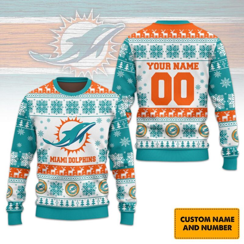 Fabulous Miami Dolphins Ugly Christmas Sweater 2023