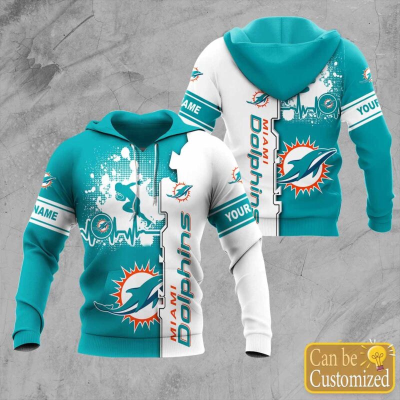 Miami Dolphins 3D Zipper Hoodie For Fan