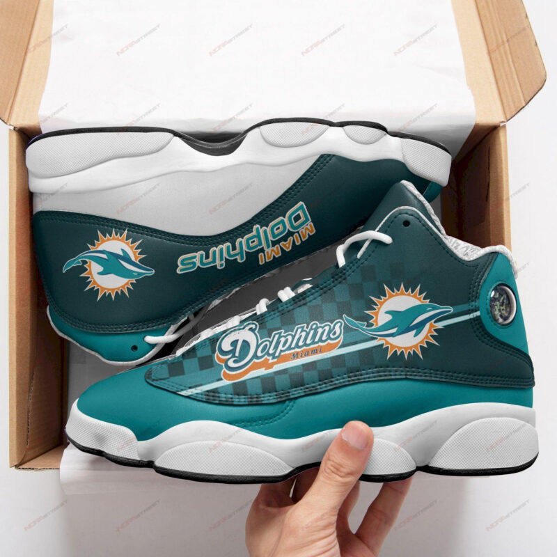 Miami Dolphins Air Jordan 13 Sneakers Sport Shoes For Fan Sneakers Caro Logo