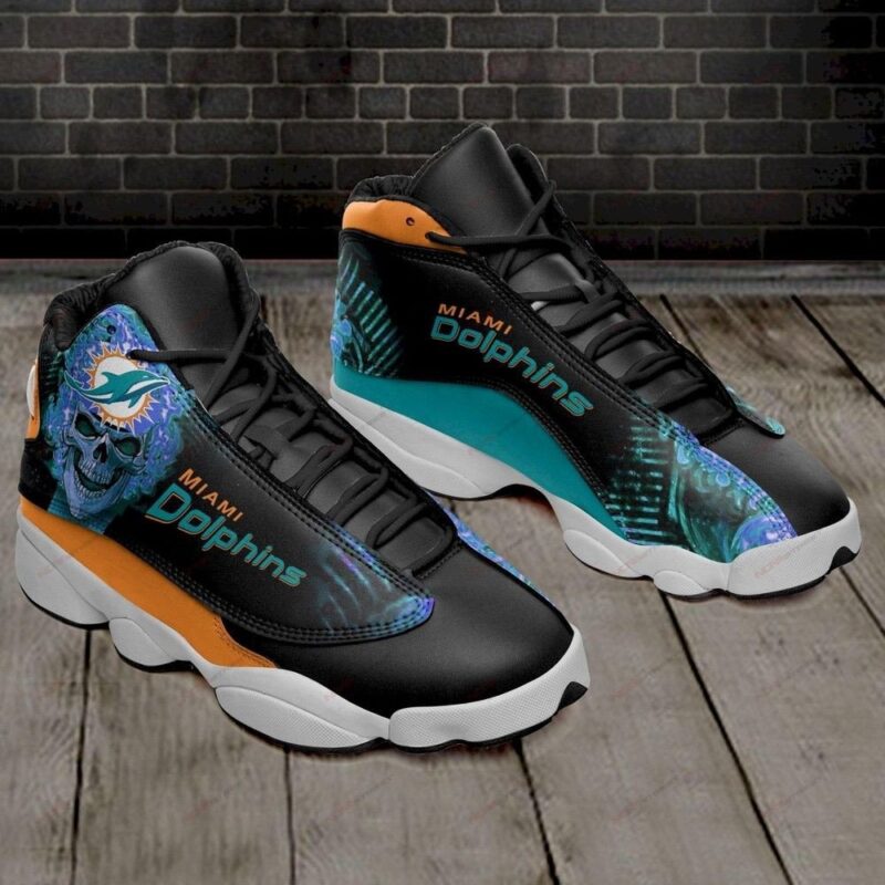 Miami Dolphins Air Jordan 13 Sneakers Sport Shoes For Fan Sport Skull Strong