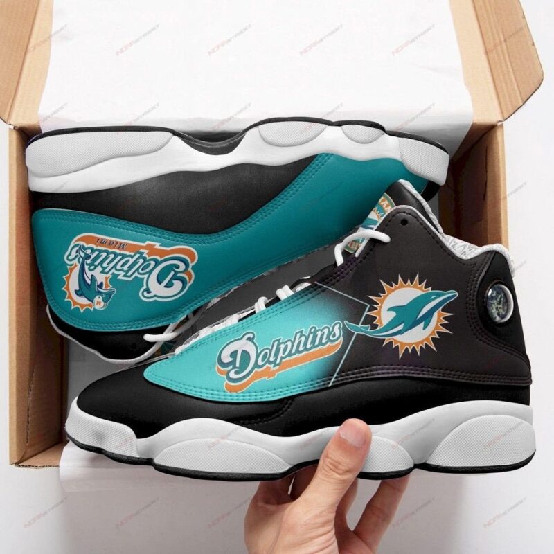 Miami Dolphins Air Jordan 13 Sneakers Sport Shoes Mdaj Blue