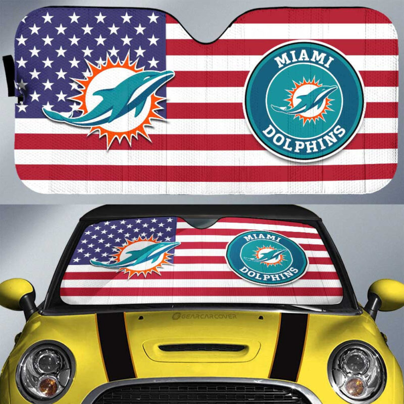 Miami Dolphins Car Sunshade Custom Car Decor Accessories