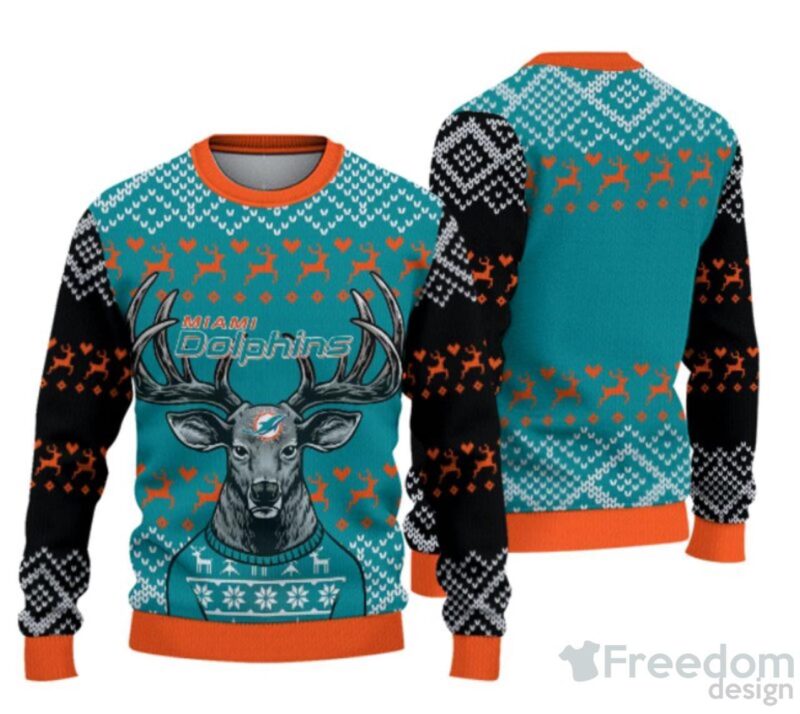Miami Dolphins Christmas Reindeer Ugly Sweater Trending