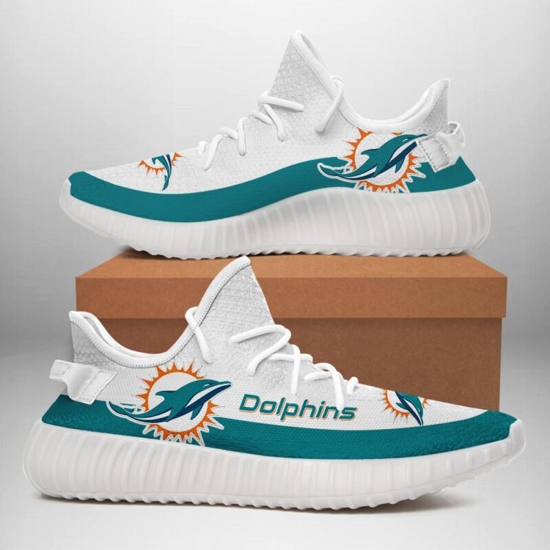 Miami Dolphins Custom Shoes Sport Sneakers Miami Dolphins Yeezy Boost 350