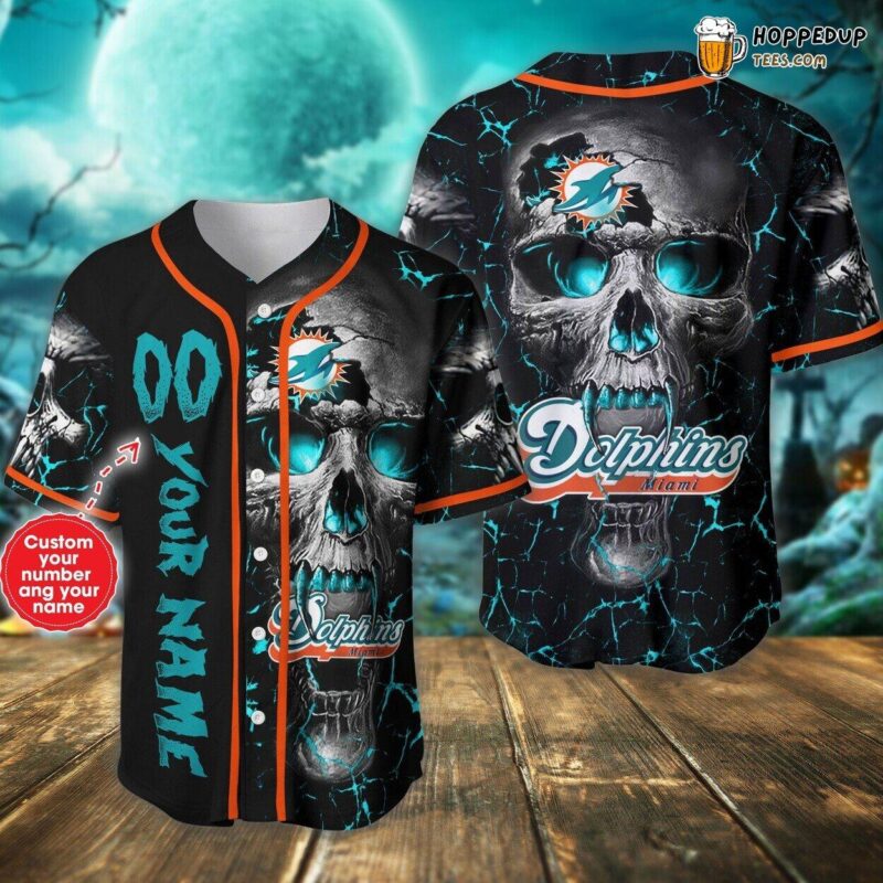 Miami Dolphins Distinctive Style 3D Personalized NFL Baseball Jersey Shirt