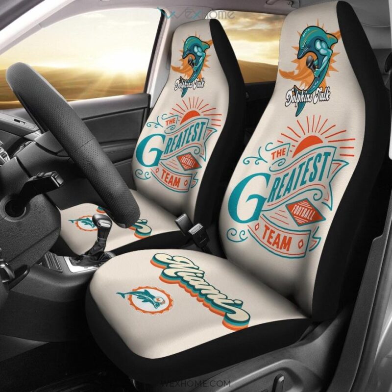 Miami Dolphins Football Car Seat Covers - The Greatest Football Team Muscle Dolphins Seat Covers