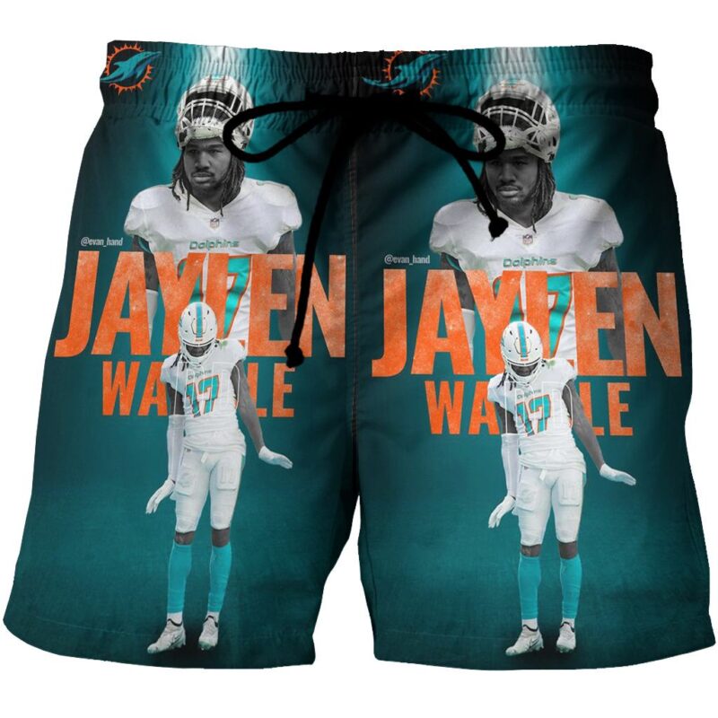 Miami Dolphins Jaylen Waddle4 3D All Over Print Summer Beach Hawaiian Short
