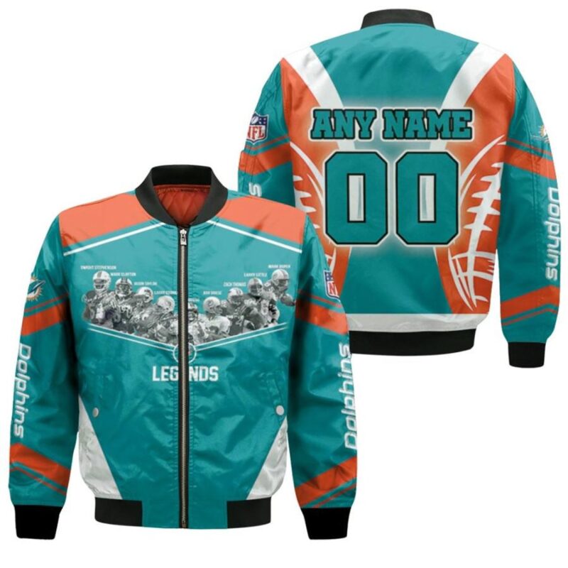 Miami Dolphins Legends Players Signed NFL 3D Bomber Jacket
