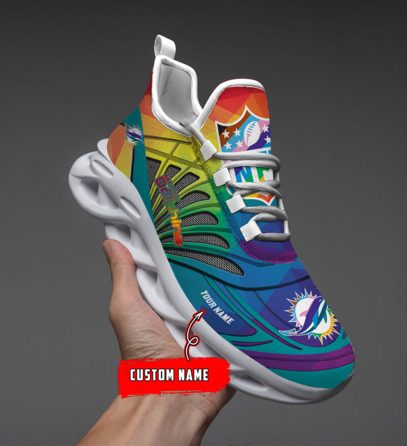 Miami Dolphins LGBT NFL Personalized Clunky Max Soul Shoes