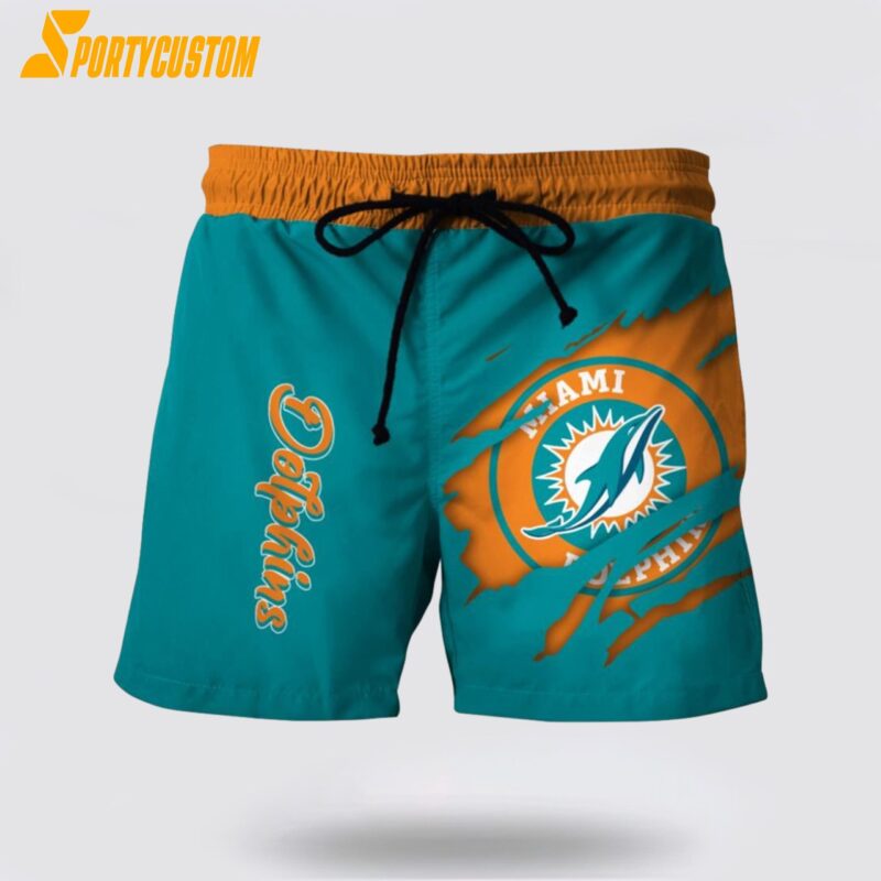 Miami Dolphins Mens Nfl Beach Board Shorts For Football Fans