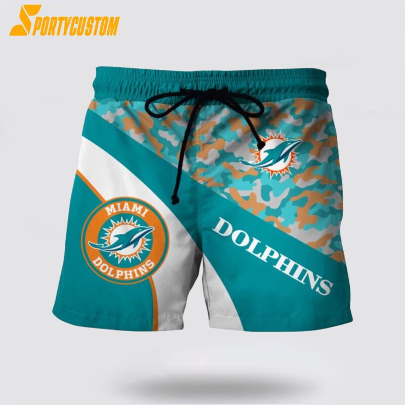 Miami Dolphins Mens Nfl Beach Board Shorts Gear Up For Summer Adventures With Authenticity