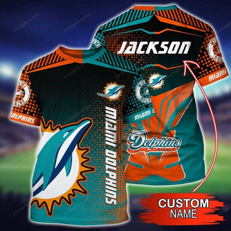 Miami Dolphins Mens Short Sleeve T-Shirts Summer V9