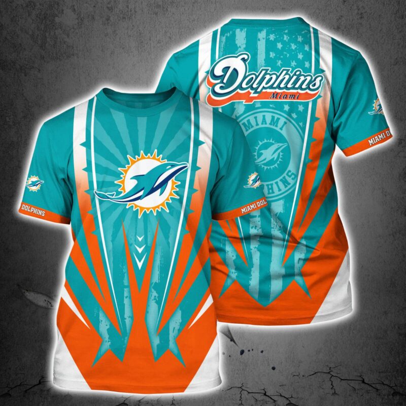 Miami Dolphins Men's T Shirt Football Summer V1