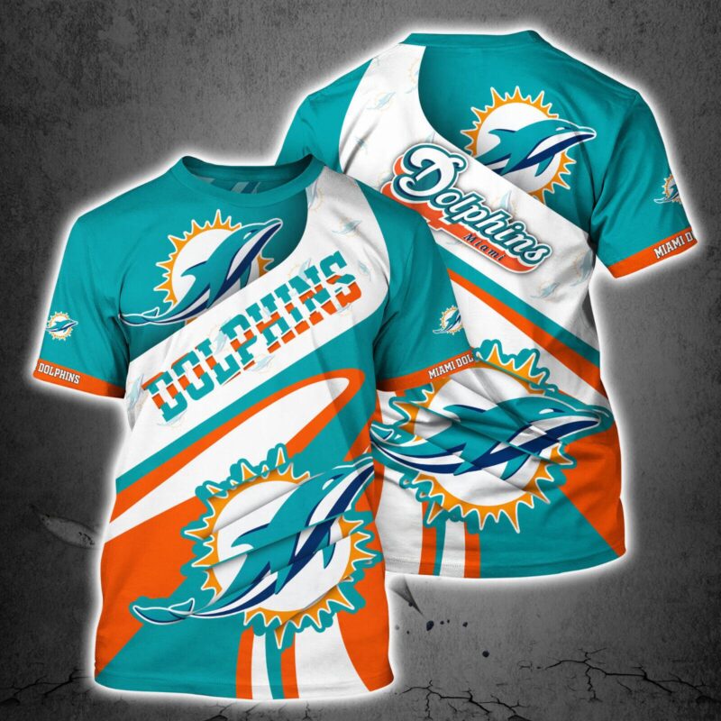 Miami Dolphins Men's T Shirt Football Summer V2