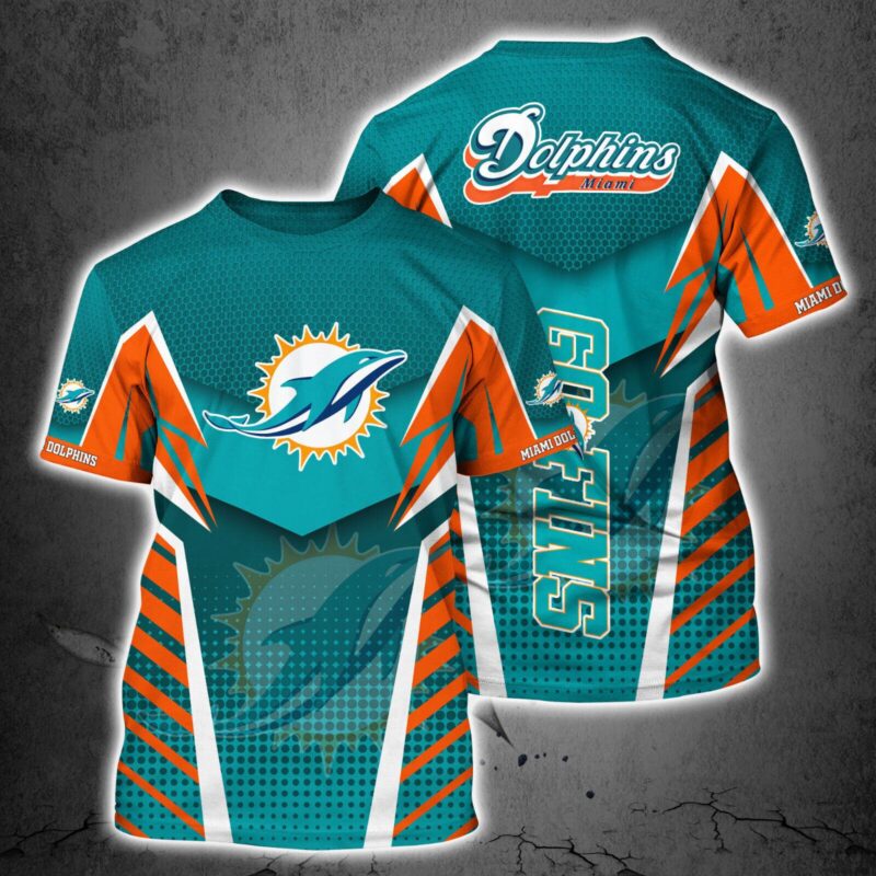 Miami Dolphins Men's T Shirt Football Summer V4